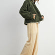 Load image into Gallery viewer, High Pile Fleece Puffer Jacket - BMJ7831: OLIVE / TAUPE / M

