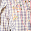 Load image into Gallery viewer, 23566T - Gingham Embroidered Western Snap Blouse: GREY / M
