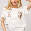 Load image into Gallery viewer, 23228T - Western Motif Embroidered Graphic T Shirt: OFF WHITE / S
