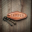 Load image into Gallery viewer, Camper Leather Keychain Motel Style
