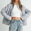 Load image into Gallery viewer, FLOAR QUILTED JACKET WITH LIGHTWEIGHT BOHO PRINT - BMJ7514: MAUVE / IVORY / S
