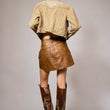 Load image into Gallery viewer, Garment Washed Embroidered Denim Jacket: WASHED BROWN
