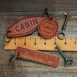 Load image into Gallery viewer, Camper Leather Keychain Motel Style
