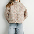 Load image into Gallery viewer, FLOAR QUILTED JACKET WITH LIGHTWEIGHT BOHO PRINT - BMJ7514: MAUVE / IVORY / S
