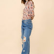 Load image into Gallery viewer, Western Print Chiffon Button Up Blouse
