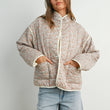 Load image into Gallery viewer, FLOAR QUILTED JACKET WITH LIGHTWEIGHT BOHO PRINT - BMJ7514: MAUVE / IVORY / S
