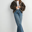 Load image into Gallery viewer, High Pile Fleece Puffer Jacket - BMJ7831: OLIVE / TAUPE / S

