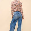 Load image into Gallery viewer, 36204T - Western Print Chiffon Button Up Blouse: BEIGE / M
