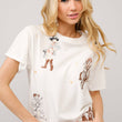 Load image into Gallery viewer, 23228T - Western Motif Embroidered Graphic T Shirt: OFF WHITE / S

