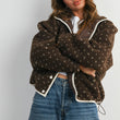 Load image into Gallery viewer, High Pile Fleece Puffer Jacket - BMJ7831: OLIVE / TAUPE / S
