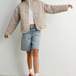 Load image into Gallery viewer, FLOAR QUILTED JACKET WITH LIGHTWEIGHT BOHO PRINT - BMJ7514: MAUVE / IVORY / L
