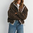 Load image into Gallery viewer, High Pile Fleece Puffer Jacket - BMJ7831: OLIVE / TAUPE / M
