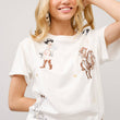 Load image into Gallery viewer, 23228T - Western Motif Embroidered Graphic T Shirt: OFF WHITE / S
