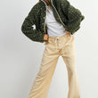 Load image into Gallery viewer, High Pile Fleece Puffer Jacket - BMJ7831: OLIVE / TAUPE / M
